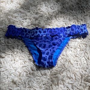 VIX BLUE LEOPARD BRAZILIAN BIKINI BOTTOMS M